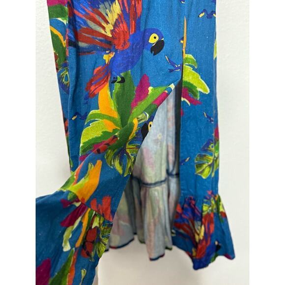 House‎ of Harlow Dress Tropical Milkmaid Summer Midi Maxi Blue Size S - Picture 7 of 12